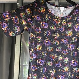 Lularoe Julia Dress xxl black with rainbow flowers
